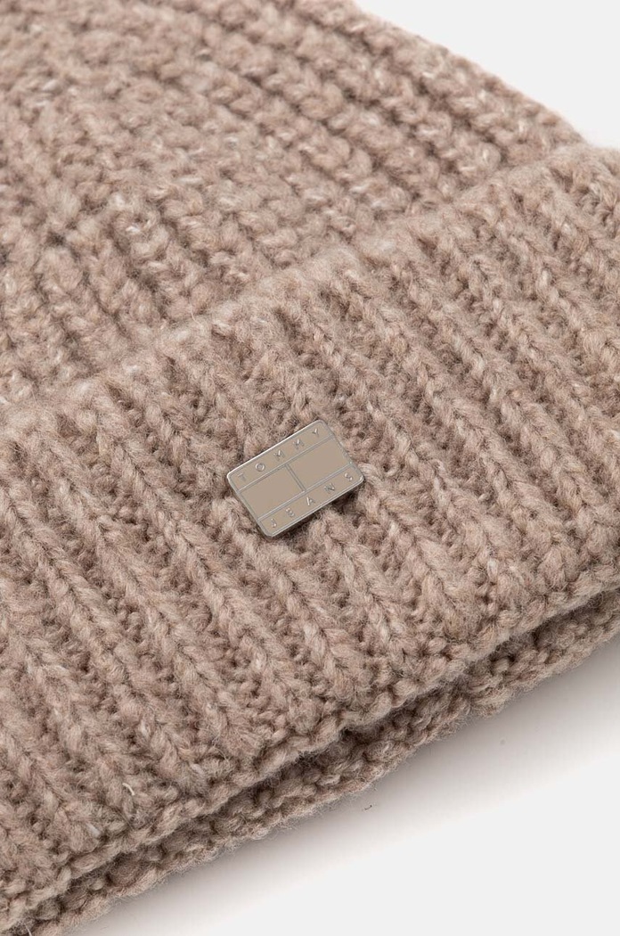 Doplňky Čepice z vlněné směsi Tommy Jeans AW0AW16786 béžová