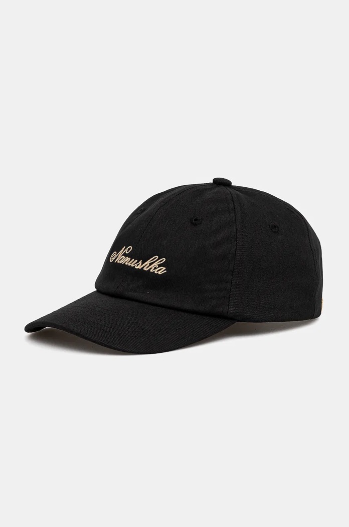 Nanushka pamut baseball sapka VAL NU24CRHT07799 fekete AW24