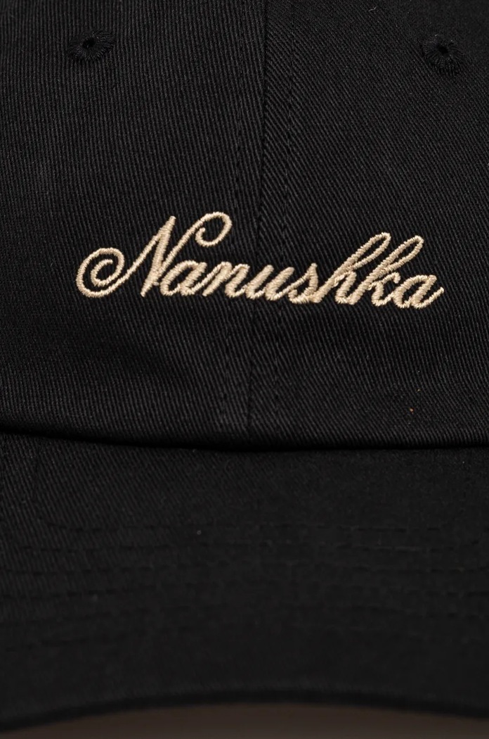 Nanushka pamut baseball sapka VAL fekete NU24CRHT07799