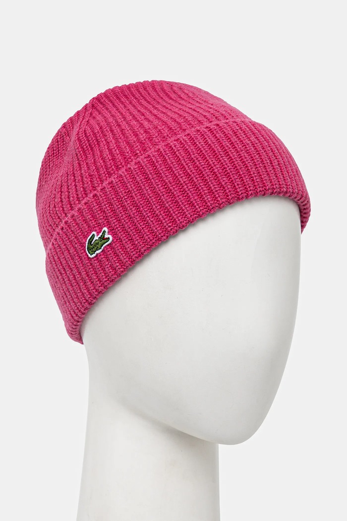 Vlnená čiapka Lacoste RB0805 ružová AW24