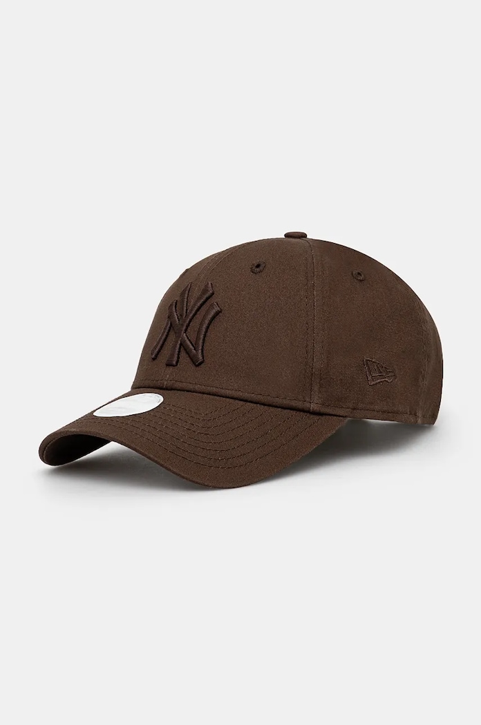 Бавовняна бейсболка New Era LEAGUE ESSENTIAL 9FORTY® гладкий коричневий 60471462