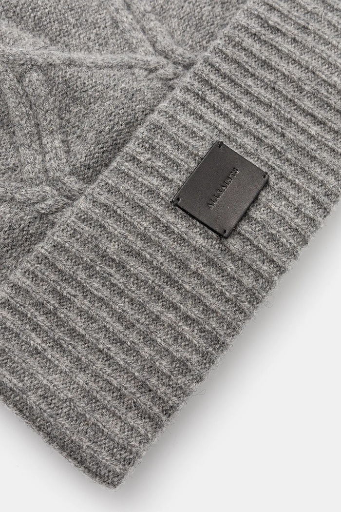 Vlněná čepice AllSaints AS101541 šedá AW24