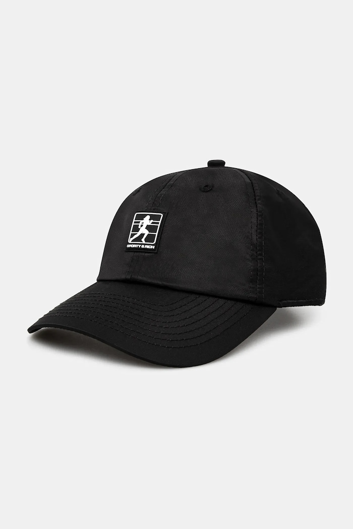 Sporty & Rich baseball cap Running Woman Nylon applique black AC040514141BA01