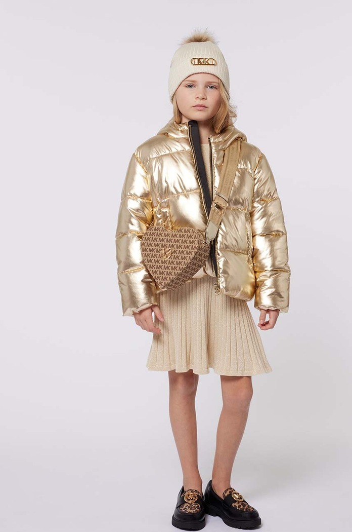 DÍVKA Dětská čepice s příměsí vlny Michael Kors R30229. zlatá