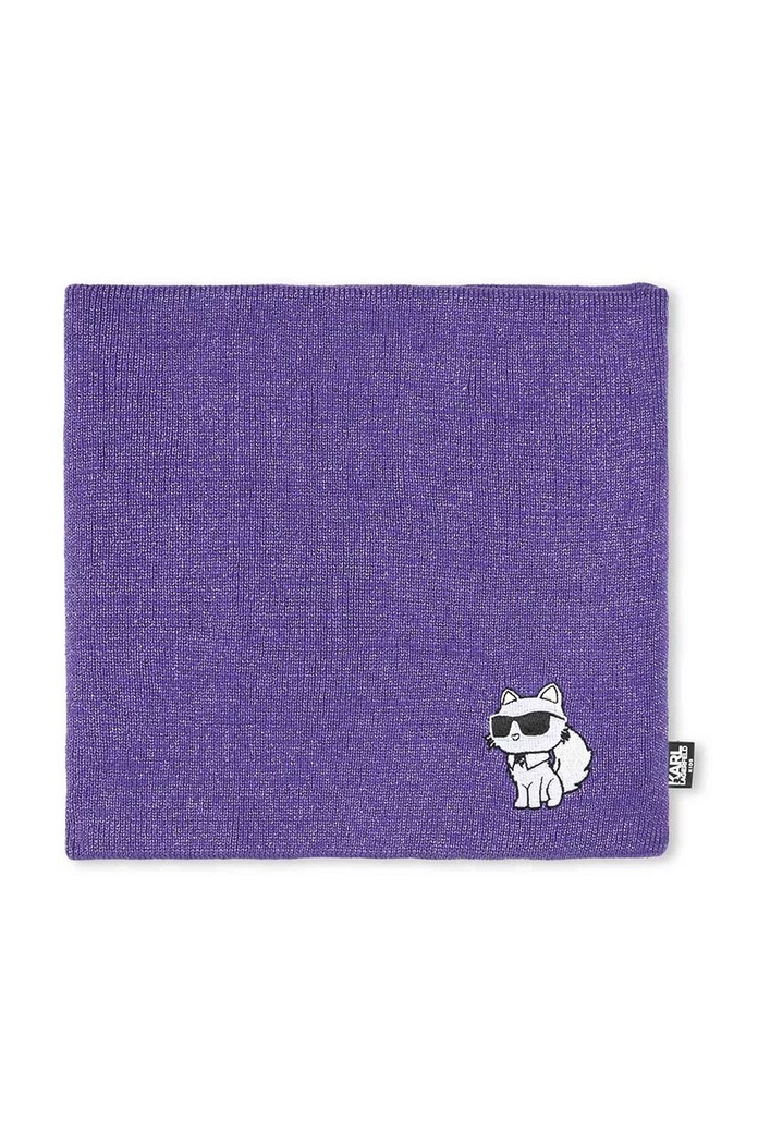 Czapka i szalik dziecięcy Karl Lagerfeld fioletowy Z30333.