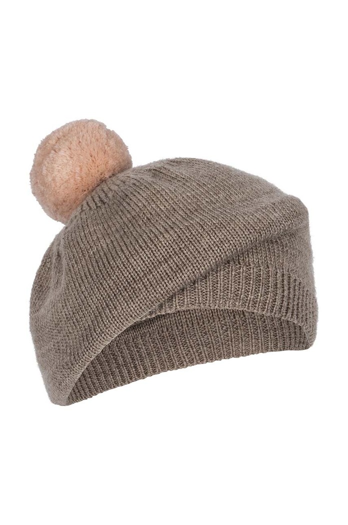 Dětský vlněný baret Konges Sløjd LOULI BERET KS101254 hnědá AW24