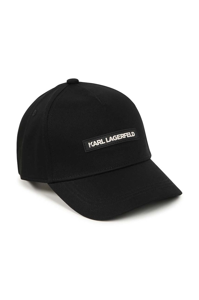 Karl Lagerfeld czapka z daszkiem bawełniana dziecięca aplikacja czarny Z30342.