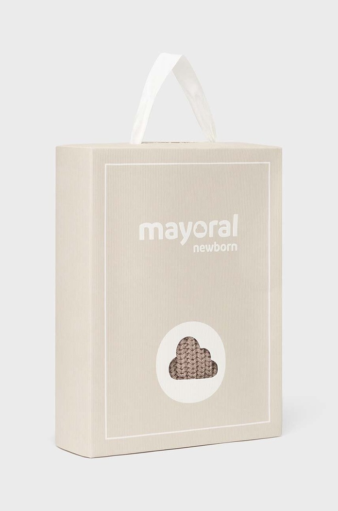 Мальчик Детская шапка и перчатки Mayoral Newborn 9766.1J.Newborn.9BYH коричневый
