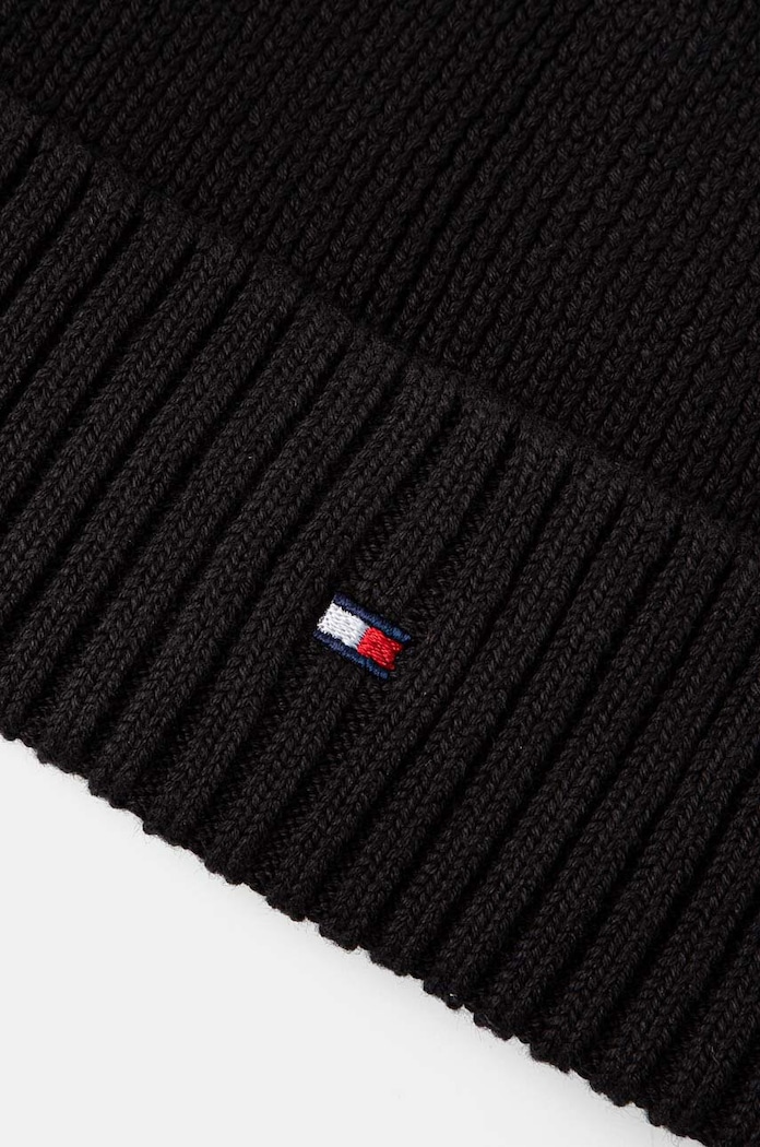 Chłopiec Tommy Hilfiger czapka bawełniana dziecięca AU0AU01526.9BYH czarny