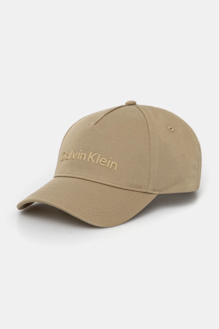 Βαμβακερό καπέλο του μπέιζμπολ Calvin Klein βαμβάκι πράσινο K50K511987