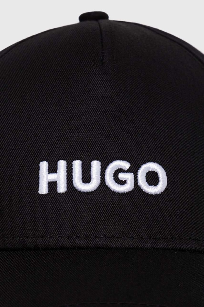 HUGO czapka z daszkiem bawełniana 50518901 czarny AW24