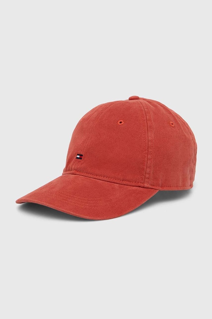 Tommy Hilfiger czapka z daszkiem bawełniana bawełna pomarańczowy AM0AM12531