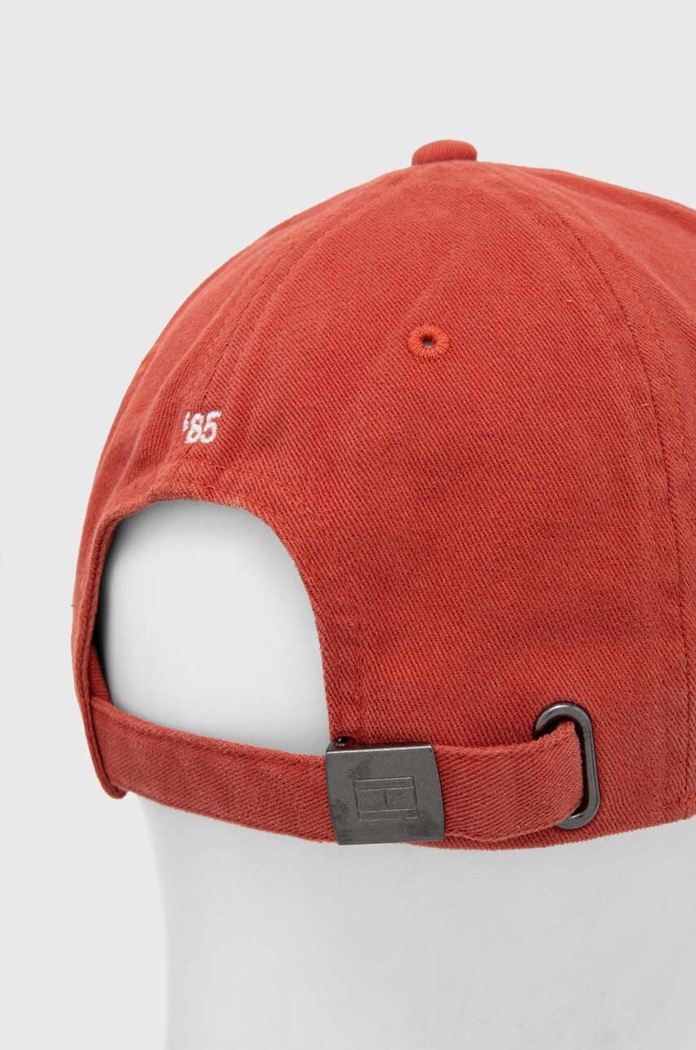 Akcesoria Tommy Hilfiger czapka z daszkiem bawełniana AM0AM12531 pomarańczowy