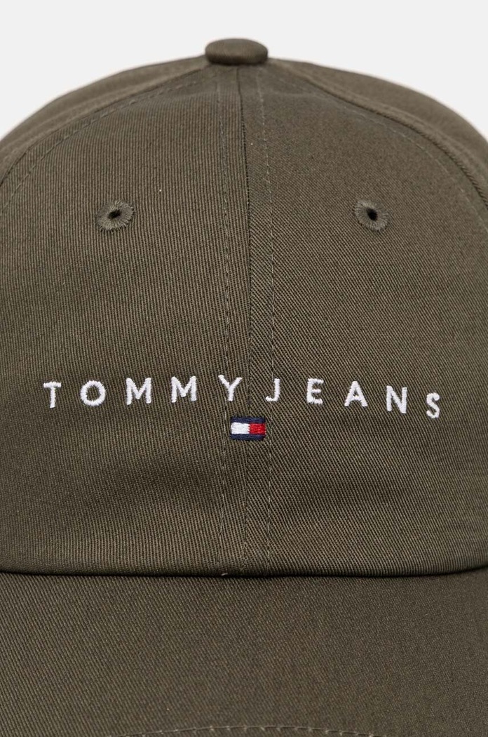 Tommy Jeans czapka z daszkiem bawełniana AM0AM12894 zielony AW24