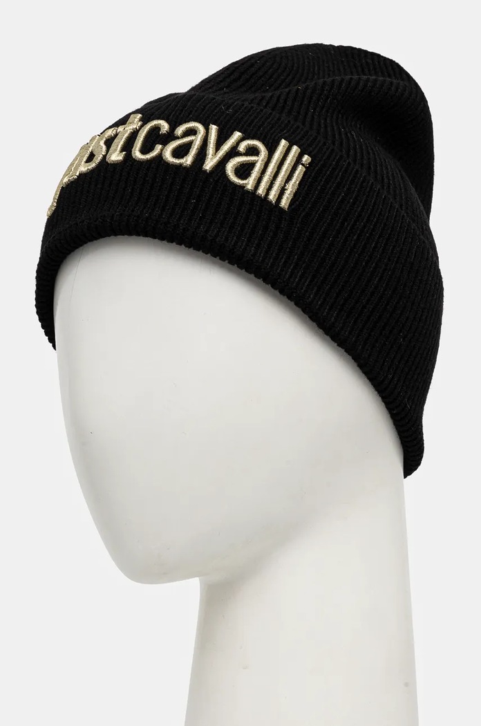 Kapa s dodatkom vune Just Cavalli 77QAZK01.ZG239 crna AW24