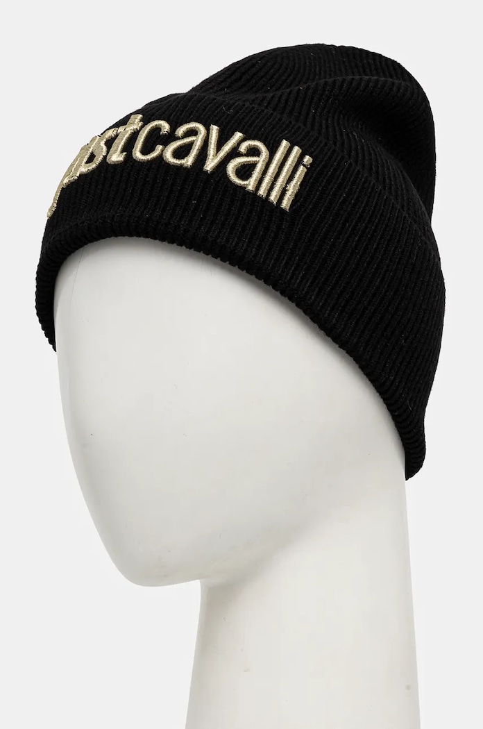 Kapa s dodatkom vune Just Cavalli 77QAZK01.ZG239 crna AW24