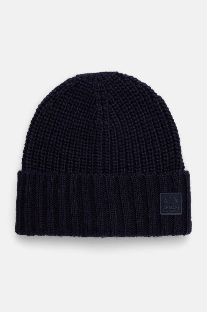 Armani Exchange czapka z domieszką wełny z domieszką wełny granatowy 954662.4F302