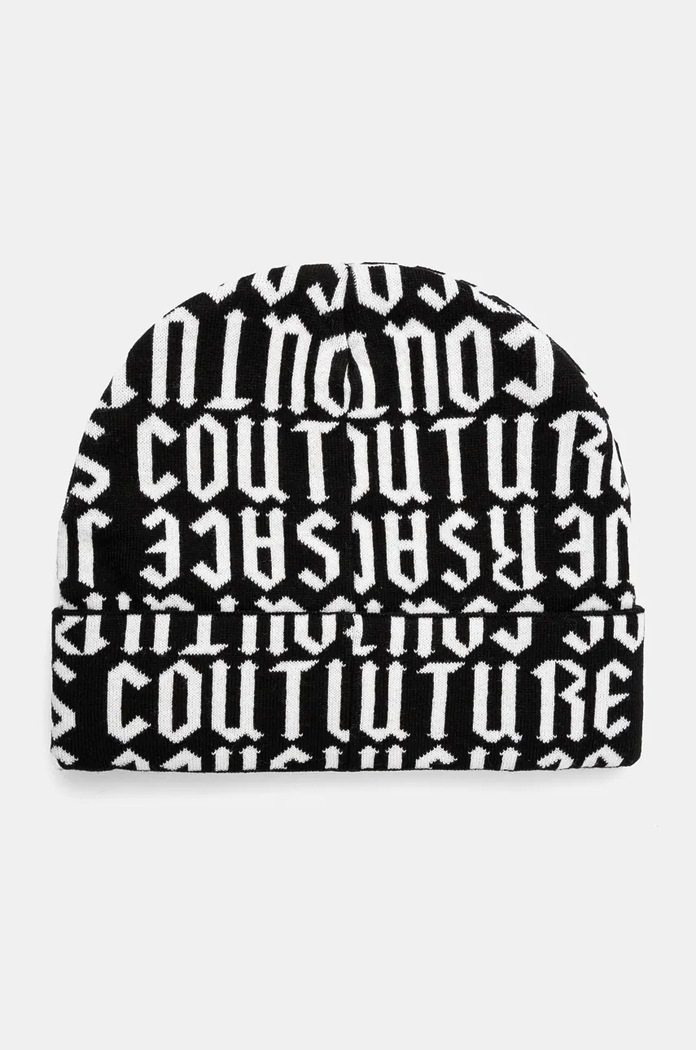 Čiapka Versace Jeans Couture stredne hrubá čierna 77GAZK54.ZG290