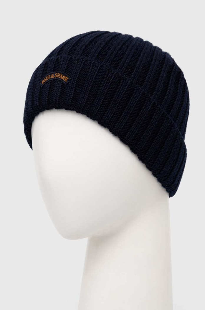 Вълнена шапка Paul&Shark 14317150 тъмносин AW25