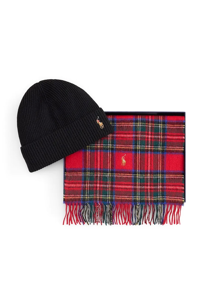 Μάλλινος σκούφος και κασκόλ Polo Ralph Lauren 449959530 πολύχρωμο AW25