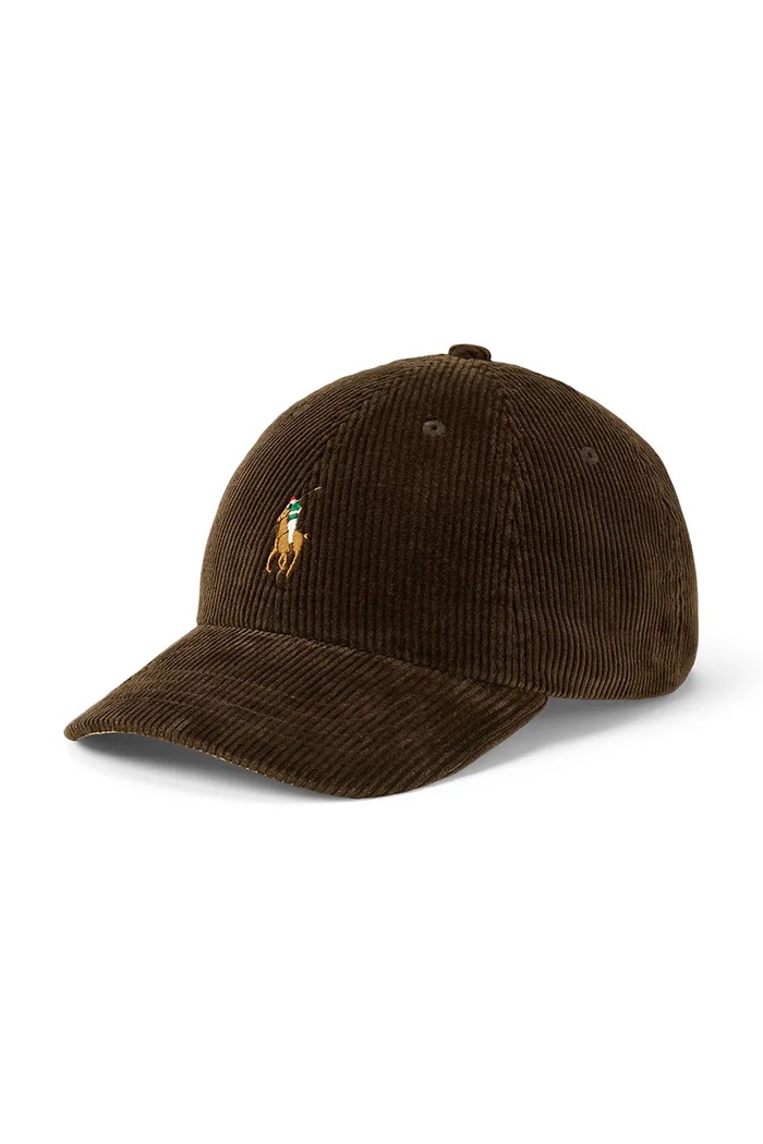 Polo Ralph Lauren Czapka z daszkiem męska sztruksowa zielony 710847175