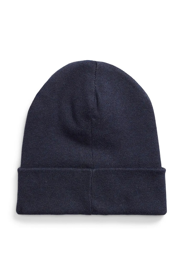 Памучна шапка Polo Ralph Lauren 710886138 тъмносин AW25