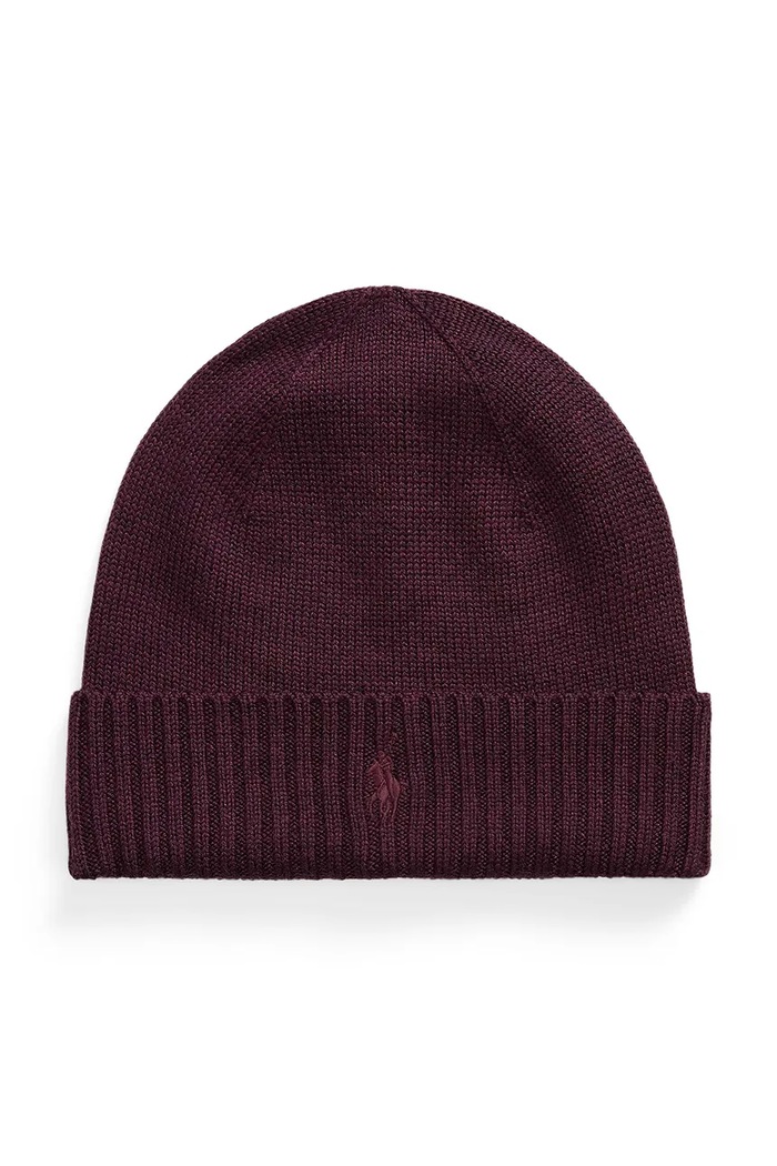 Polo Ralph Lauren Czapka męska wełniana bordowy 710886137
