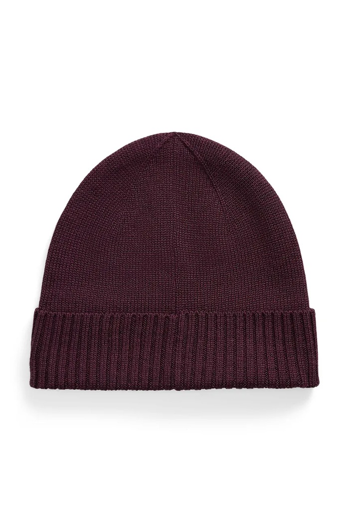 Polo Ralph Lauren Czapka męska wełniana 710886137 bordowy AW24