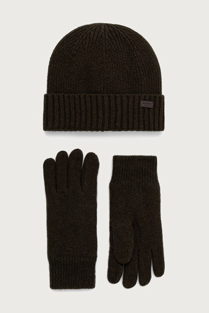 Barbour Komplet damski z wełny zielony MGS0091