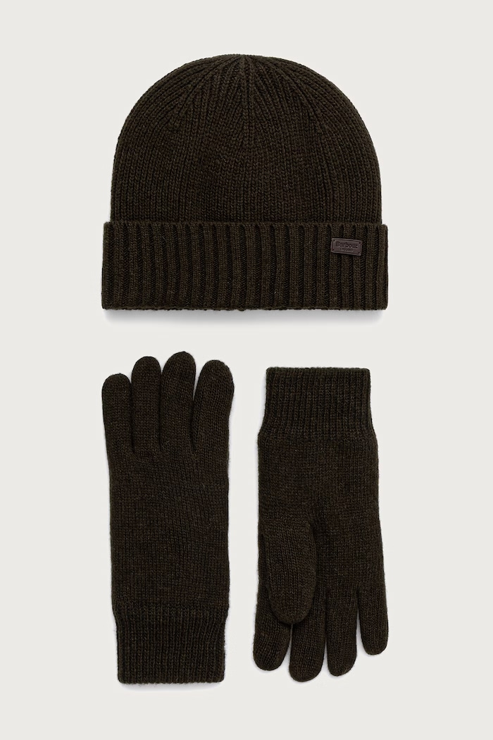 Barbour Komplet damski z wełny zielony MGS0091