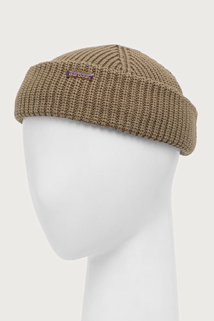 Barbour Czapka męska bawełniana Mosely Beanie MHA0879 zielony AW24