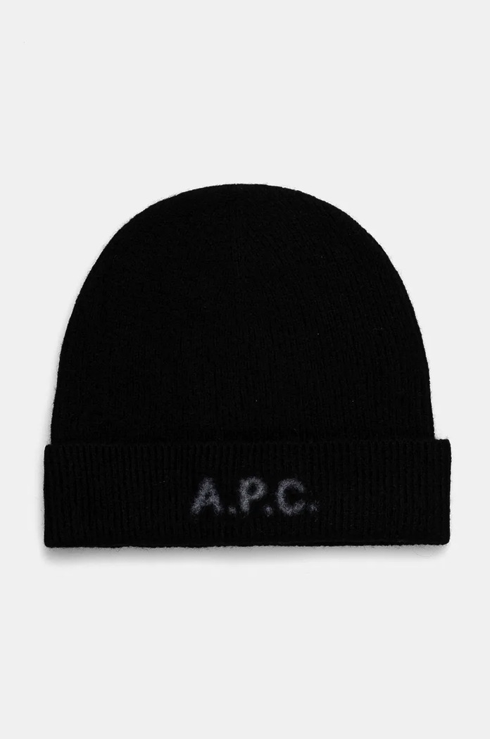 Vlněná čepice A.P.C. bonnet harry vlna černá WVBDK.M25085