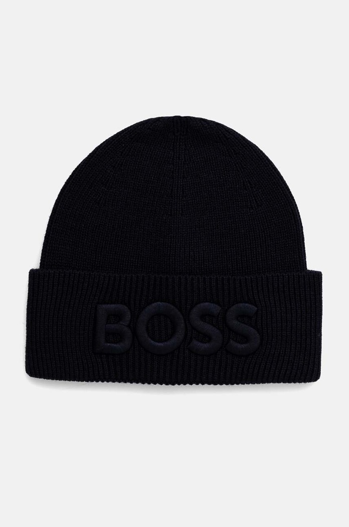 Μάλλινο σκουφί Boss Orange Bashinah μαλλί σκούρο μπλε 50522449