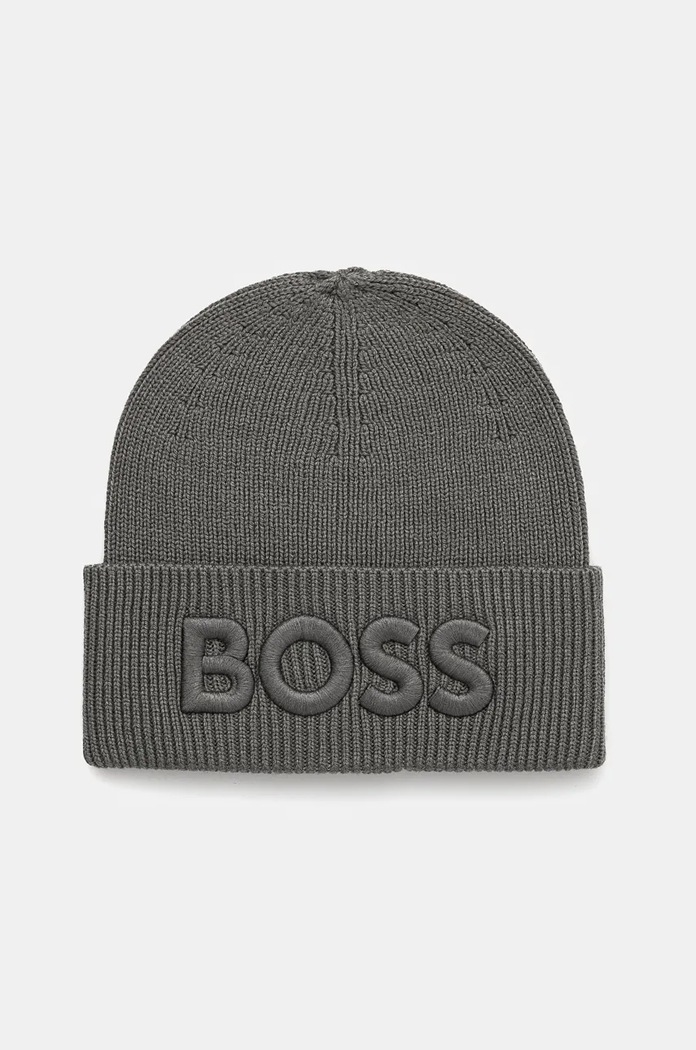 Вълнена шапка Boss Orange Afox_R вълна сив 50522449