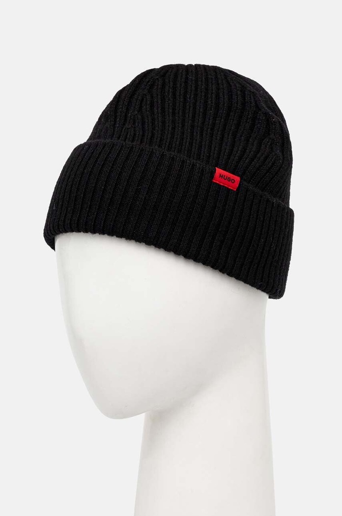 HUGO Čepice pánská vlněná Xola 50524570 černá AW25