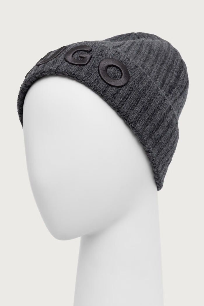 HUGO Căciulă de bărbați din lână Unisex-X565-7 50527804 gri AW25