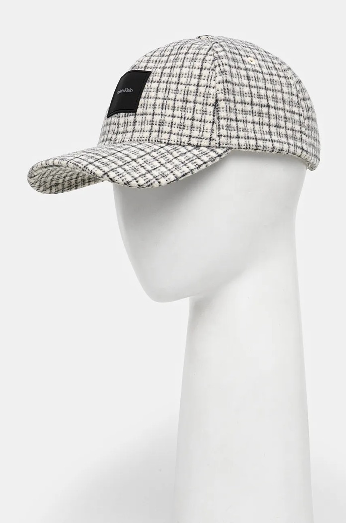 Vlněná kšiltovka Calvin Klein bavlna béžová K50K512366