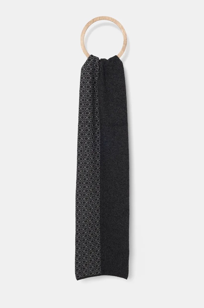 Akcesoria Calvin Klein czapka i szalik z domieszką wełny K50K512390 szary