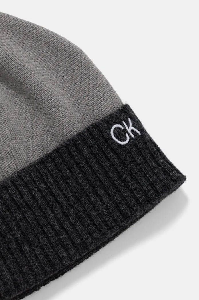 Calvin Klein czapka i szalik z domieszką wełny szary K50K512390