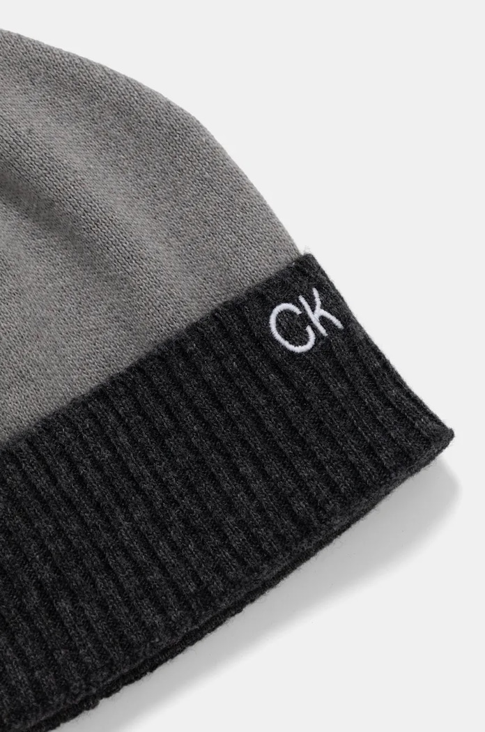 Calvin Klein czapka i szalik z domieszką wełny szary K50K512390