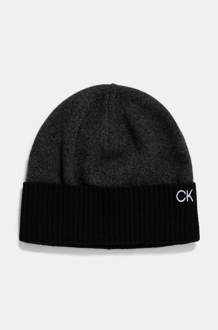 Calvin Klein czapka i szalik z domieszką wełny K50K512390 czarny AW24