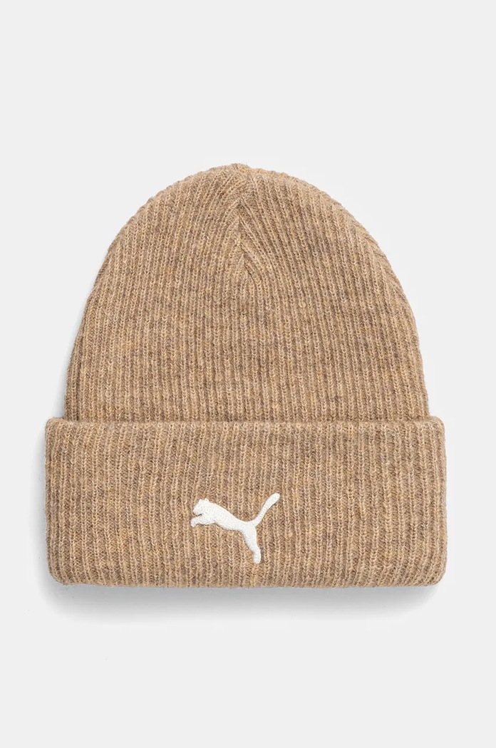 Шапка с вълна Puma с вълна бежов 25495