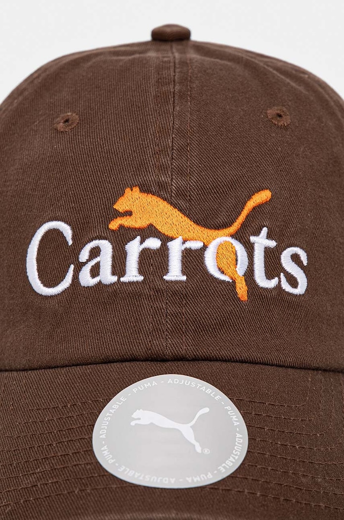 Puma czapka z daszkiem bawełniana PUMA x CARROTS Dad Cap 25789. brązowy AW24