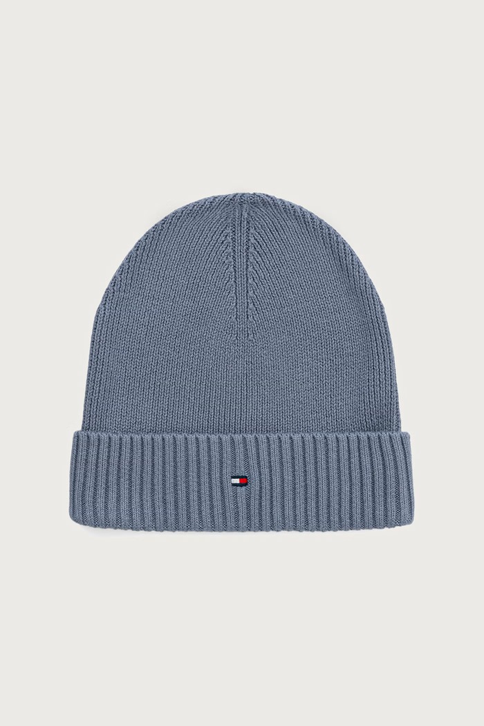 Tommy Hilfiger Czapka beanie męska z dodatkiem kaszmiru niebieski AM0AM12796