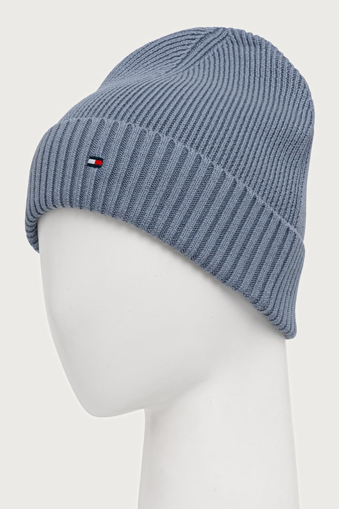 Akcesoria Tommy Hilfiger Czapka beanie męska z dodatkiem kaszmiru AM0AM12796 niebieski