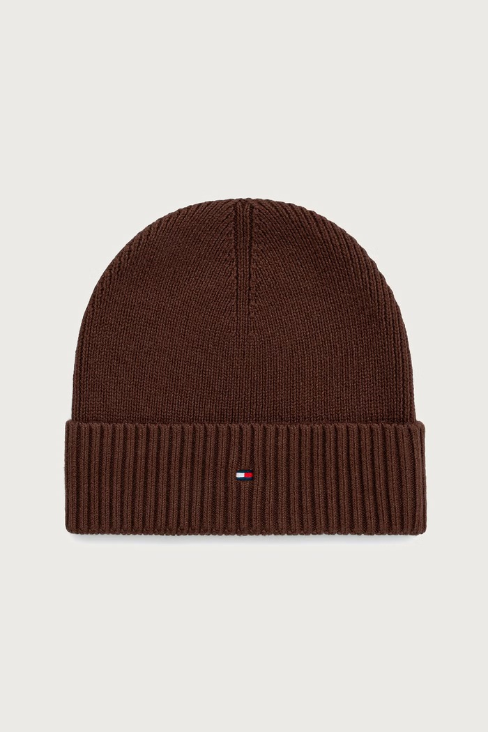 Tommy Hilfiger Beanie kapa za muškarce s dodatkom kašmira smeđa AM0AM12796