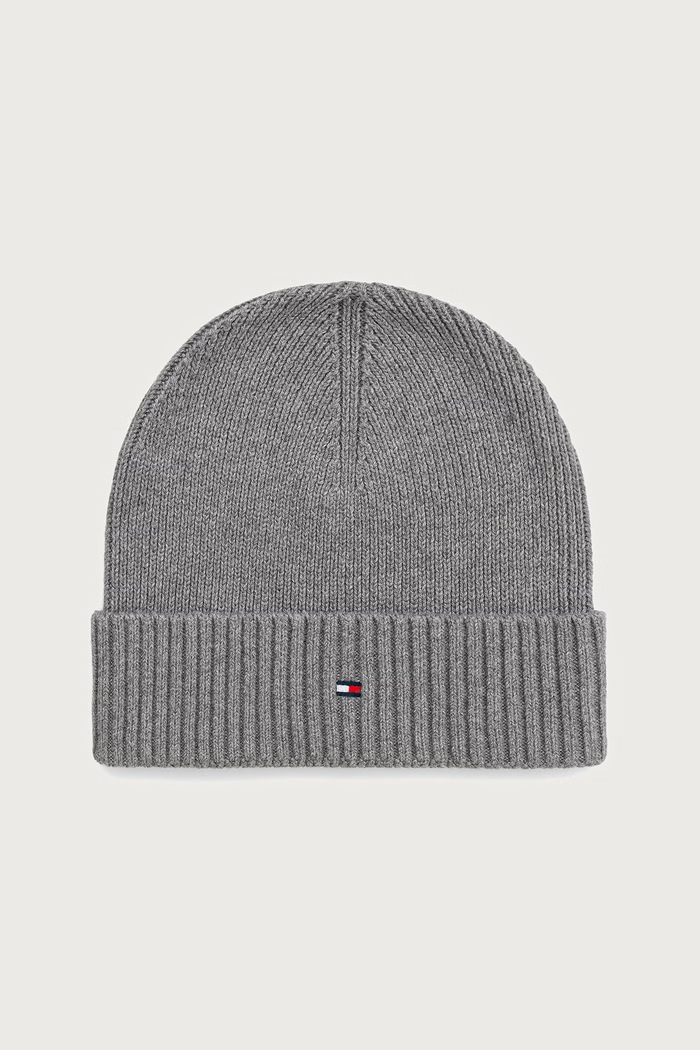 Tommy Hilfiger Beanie kapa za muškarce s dodatkom kašmira siva AM0AM12796