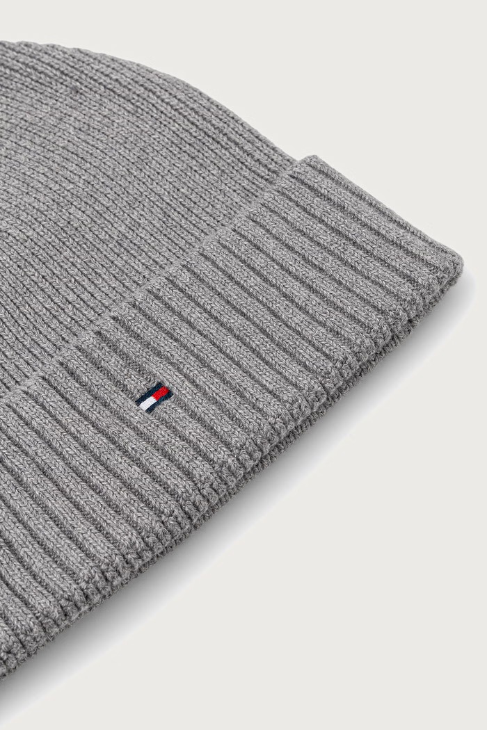 Dodaci Tommy Hilfiger Beanie kapa za muškarce s dodatkom kašmira AM0AM12796 siva