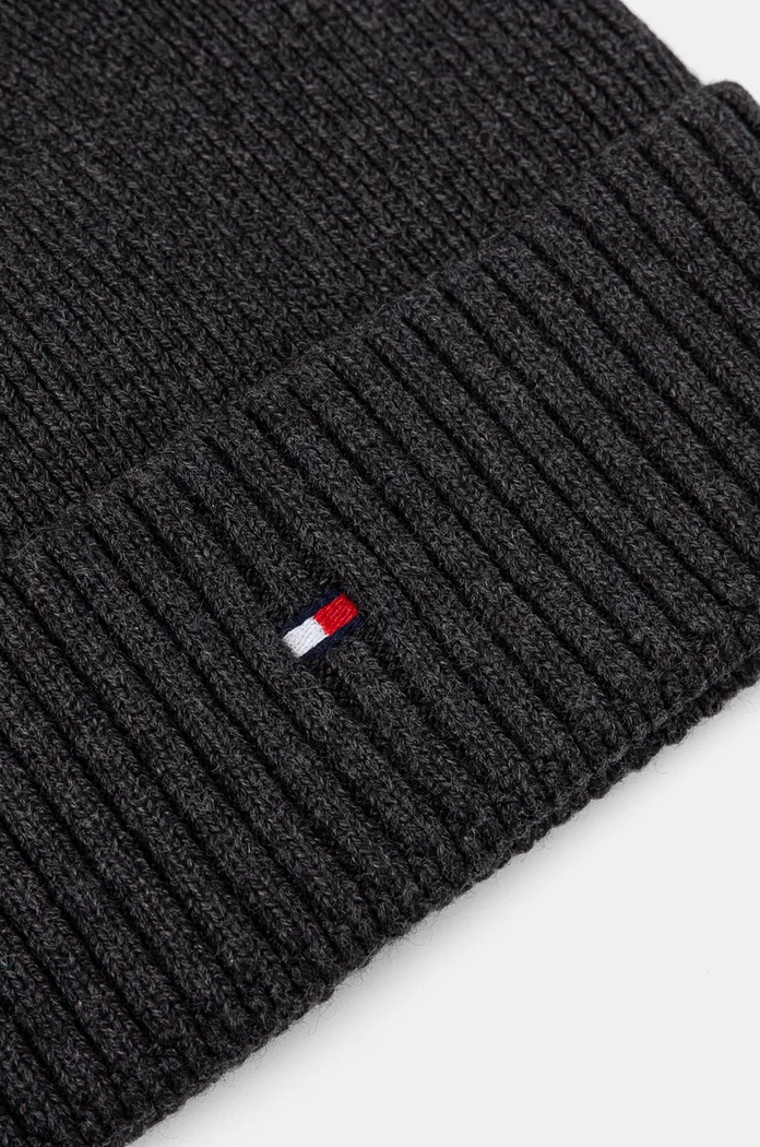 Akcesoria Tommy Hilfiger czapka z domieszką kaszmiru AM0AM12796 szary