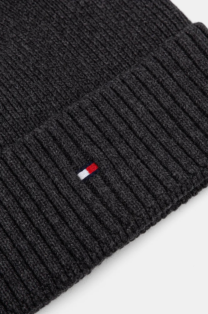 Akcesoria Tommy Hilfiger czapka z domieszką kaszmiru AM0AM12796 szary